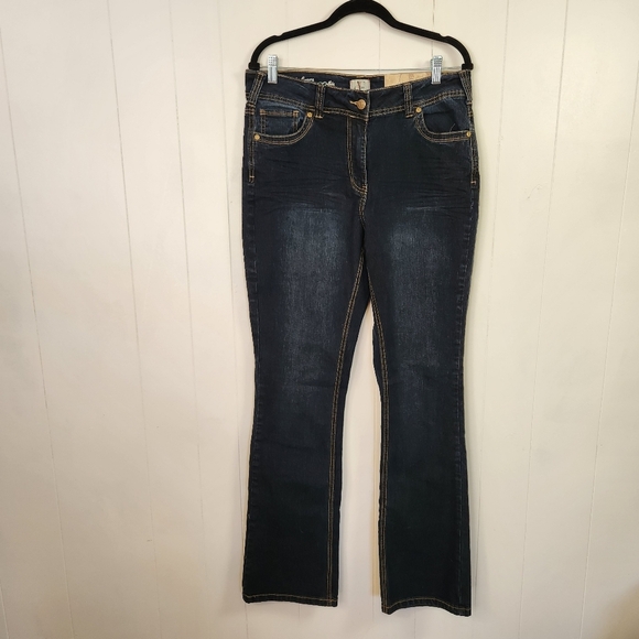 Penningtons Bootcut Jeans DC Dark Wash Stretchy High Waisted Rise Long Tall New - Picture 3 of 14
